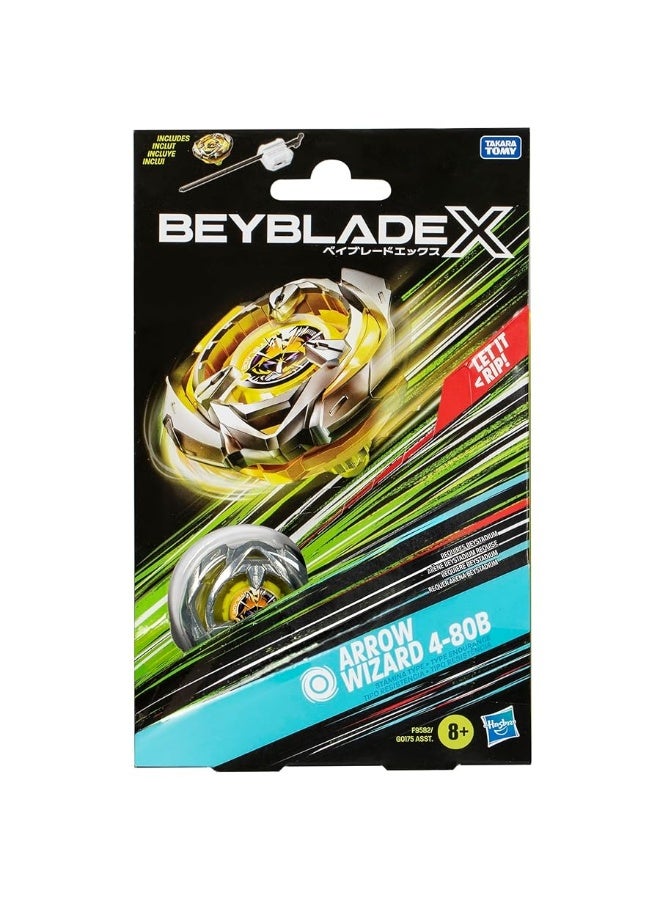 BEYBLADE X Arrow Wizard 4-80B Starter Pack Set with Stamina Type Right-Spinning Top and Launcher; Battling Top Toys for 8 Year Old Boys and Girls