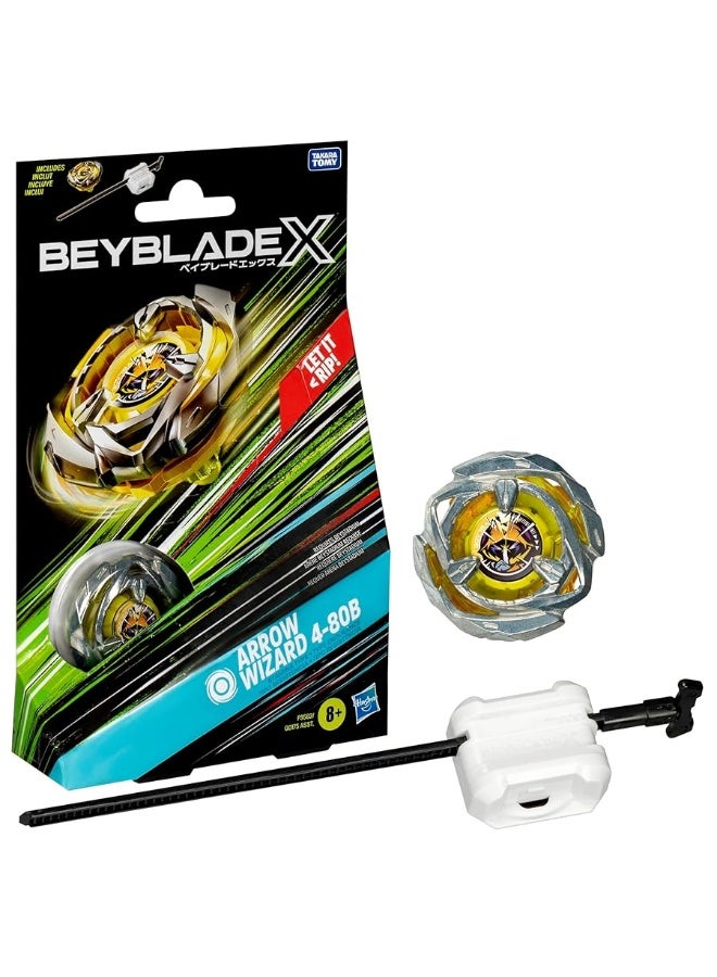 BEYBLADE X Arrow Wizard 4-80B Starter Pack Set with Stamina Type Right-Spinning Top and Launcher; Battling Top Toys for 8 Year Old Boys and Girls