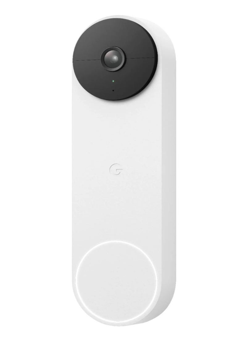 Google Nest GA01318-US Wi-Fi Battery Operated Video Doorbell - Snow