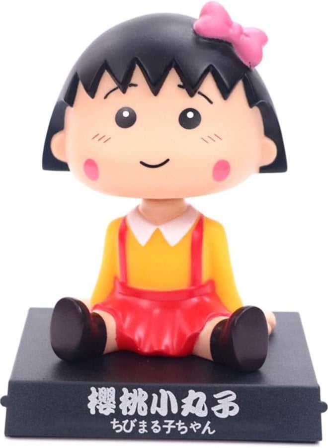 GCT Bobbleheads for Cars - Cute Animated Head Bobs, Mobile Phone Holder & Desk Decor, Ideal Gift for All Ages - Crayon Shin-Chan & Chibi Maruko Action Figures