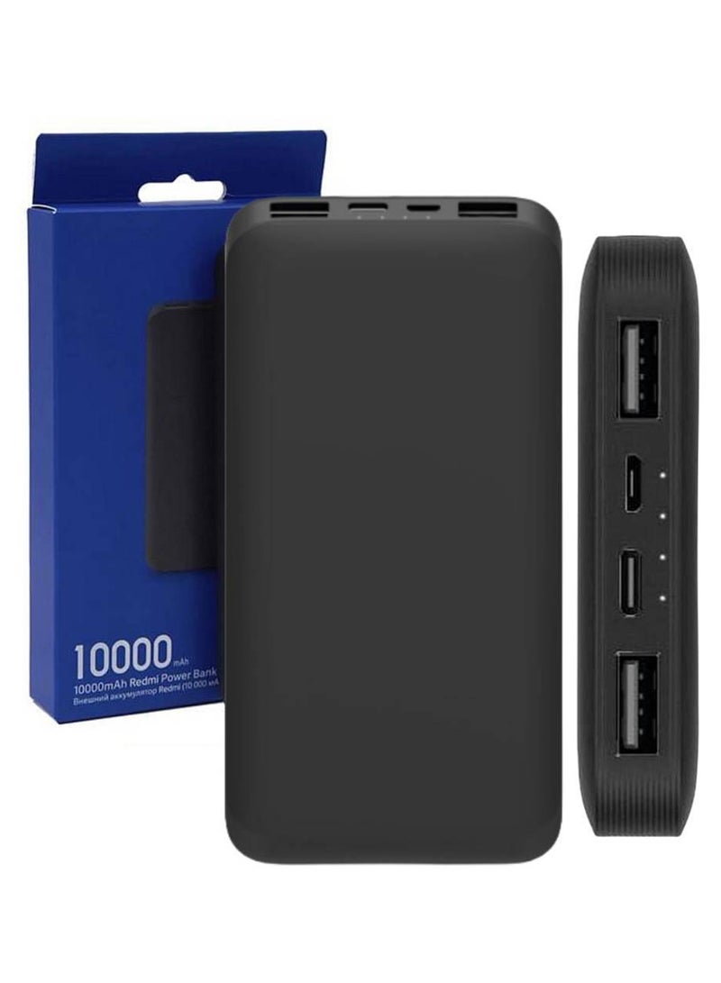 10000 mAh Power Bank Portable Charger,37Wh High Capacity, External Battery Pack Compatible with Smart Devices Black