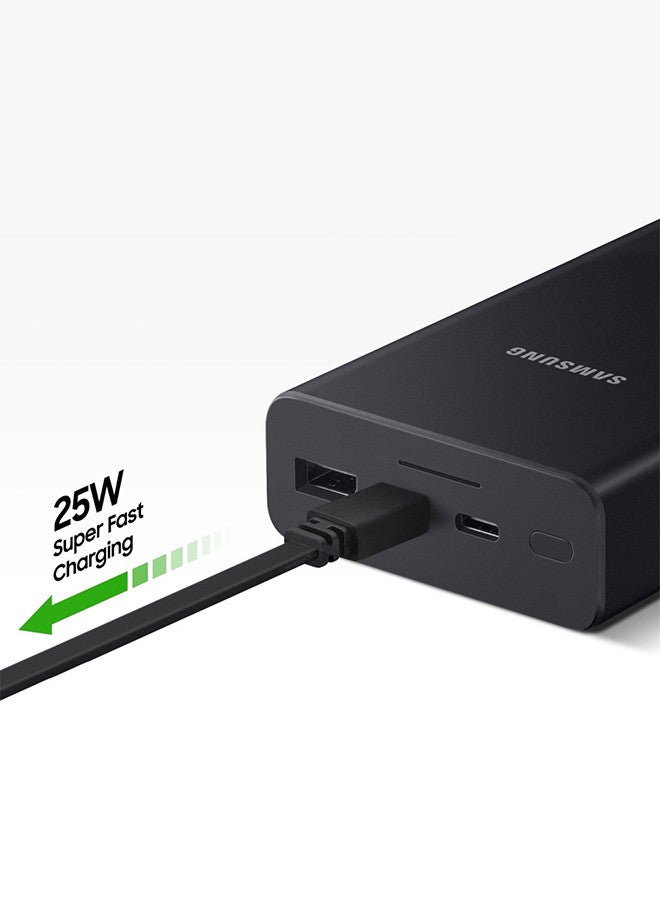 20000 mAh Power Bank, 2 USB C, 1 USB A,Up to 25W Battery Pack Black