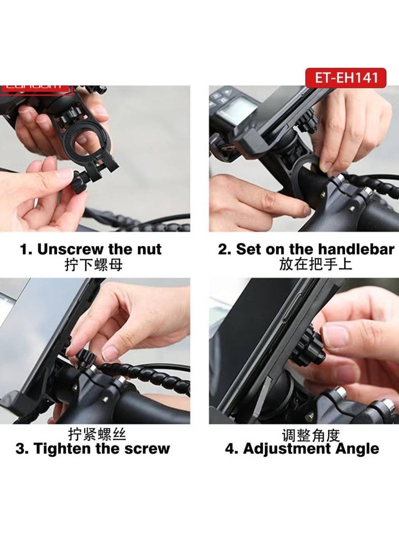 Universal Adjustable Mobile Phone Holder for Bicycle and Motorcycle – Secure Handlebar Mount for Convenient Device Access