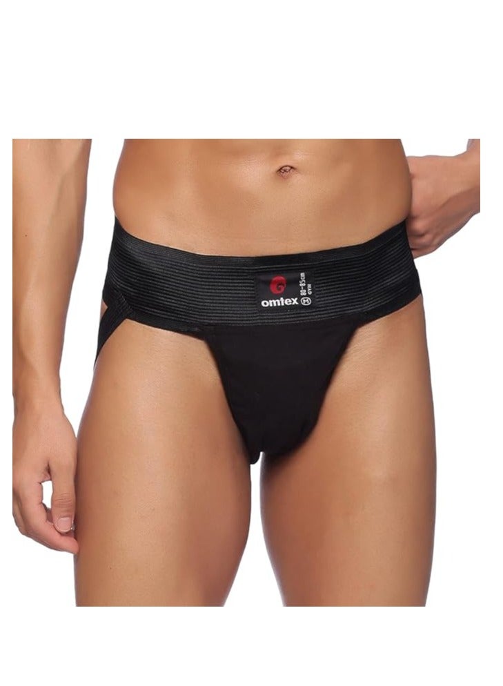 omtex Athletic Gym Cotton Stretchable Supporter Jockstraps with Cup Pocket, Ideal for Workout and Sports Quick Dry Moisture Wicking Underwear