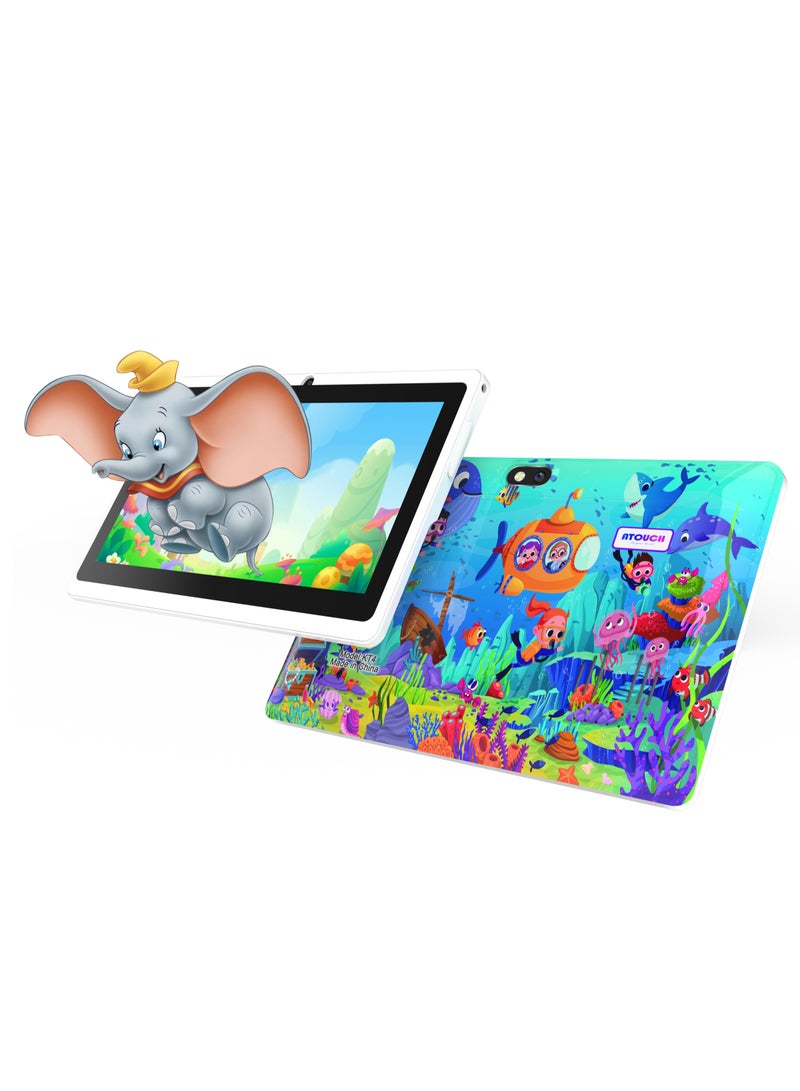 Early Education KT4 Smart Android Kids Learning Tablet  7Inch Display 6GB RAM 128GB ROM WIFI Supported Tablet Protective With EVA Case Blue
