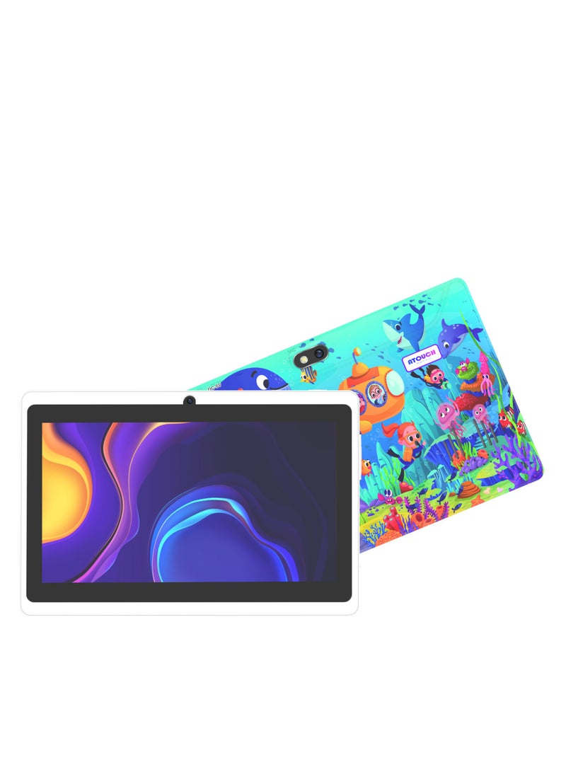 Early Education KT4 Smart Android Kids Learning Tablet  7Inch Display 6GB RAM 128GB ROM WIFI Supported Tablet Protective With EVA Case Blue