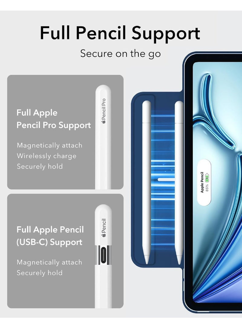Case For iPad Air 13 inch M3 2025/Air 13 inch M2 2024,iPad Air 13 Case with Pencil Holder,Powerful Magnetic Attachment, Slim Trifold Stand Case, Auto Wake/Sleep, Durable Protection For iPad Air 13 2025/ 2024