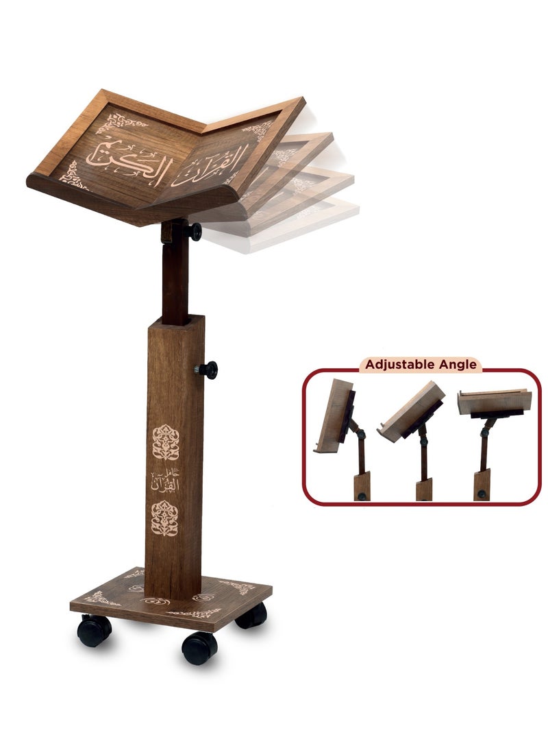 Holy Quran Stand - Tilt Angle and Adjustable Height High Quality Natural Wood