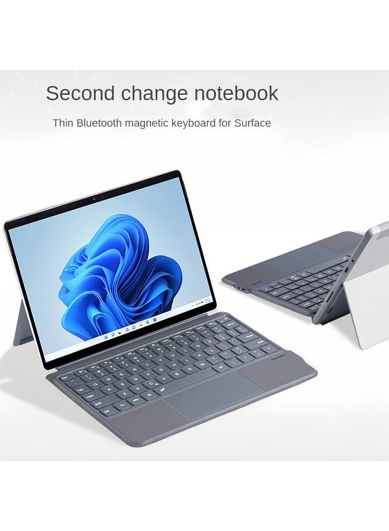 Arabic Wireless Keyboard Type Cover Trackpad for Microsoft  Surface Go 4 2023/Surface Go 3 2021/Surface Go 2 2020/Surface Go 2018 Bluetooth Keyboard Ultra-Slim Rechargeable Battery Multi-Touch