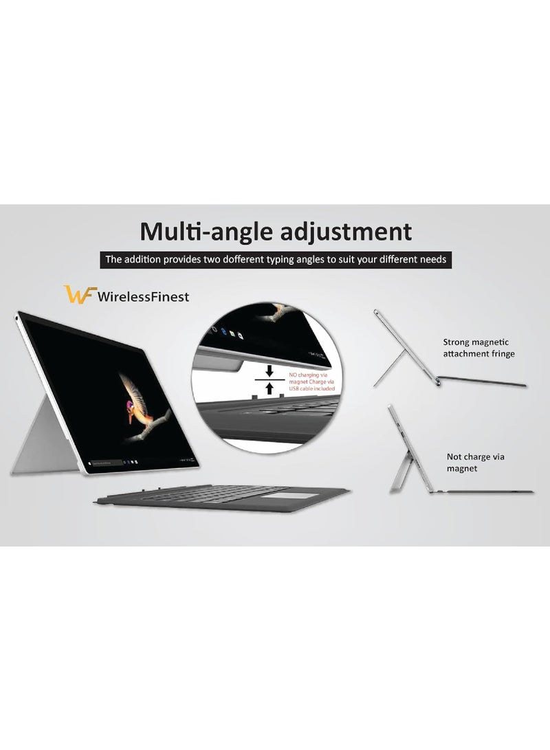 Arabic Wireless Keyboard Type Cover Trackpad Mouse Replacement for Microsoft Surface Pro 7 Pro 6 Pro 5 Pro 4 Pro 3 Bluetooth Keyboard 7-Color LED Backlit Ultra-Slim Rechargeable Battery Multi-Touch