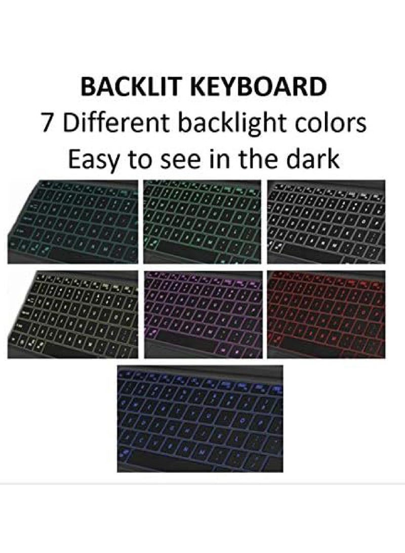 Arabic Wireless Keyboard Type Cover Trackpad Mouse Replacement for Microsoft Surface Pro 7 Pro 6 Pro 5 Pro 4 Pro 3 Bluetooth Keyboard 7-Color LED Backlit Ultra-Slim Rechargeable Battery Multi-Touch