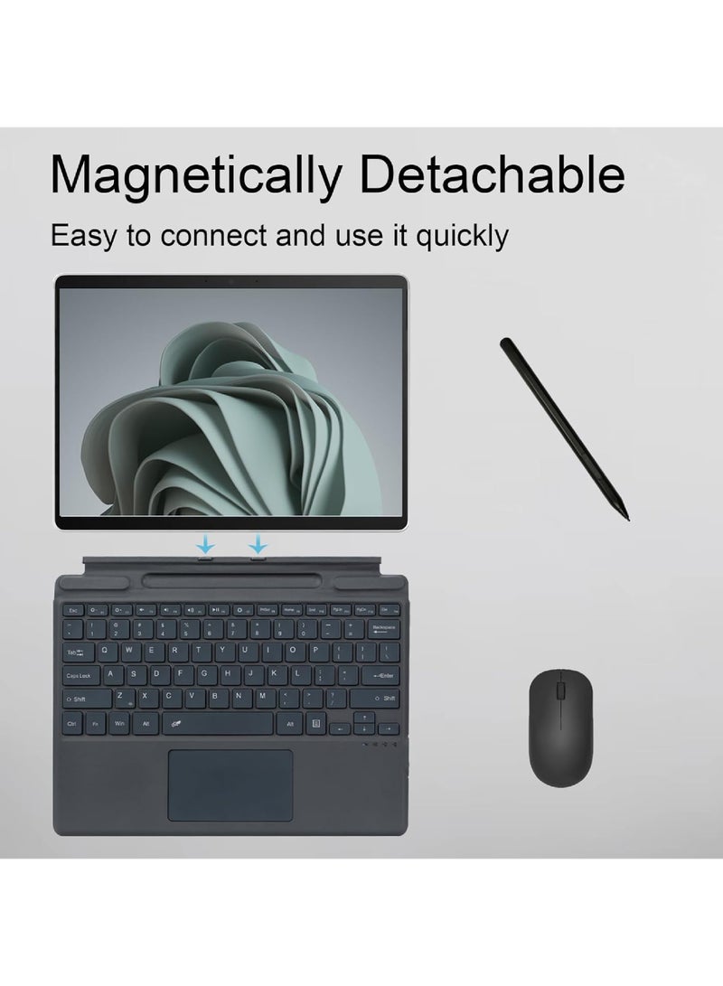 Arabic Wireless Keyboard Type Cover Trackpad For Microsoft Surface Pro 9/Pro 8/Pro X/Pro 10/Pro 11 13 Inch, Portable Bluetooth 5.0 Wireless Keyboard Surface Pro 11/10/9/8/X with Pencil Holder