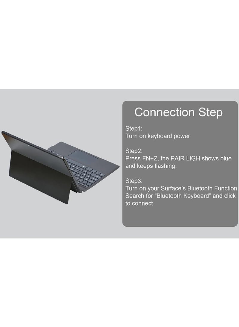 Arabic Wireless Keyboard Type Cover Trackpad For Microsoft Surface Pro 9/Pro 8/Pro X/Pro 10/Pro 11 13 Inch, Portable Bluetooth 5.0 Wireless Keyboard Surface Pro 11/10/9/8/X with Pencil Holder