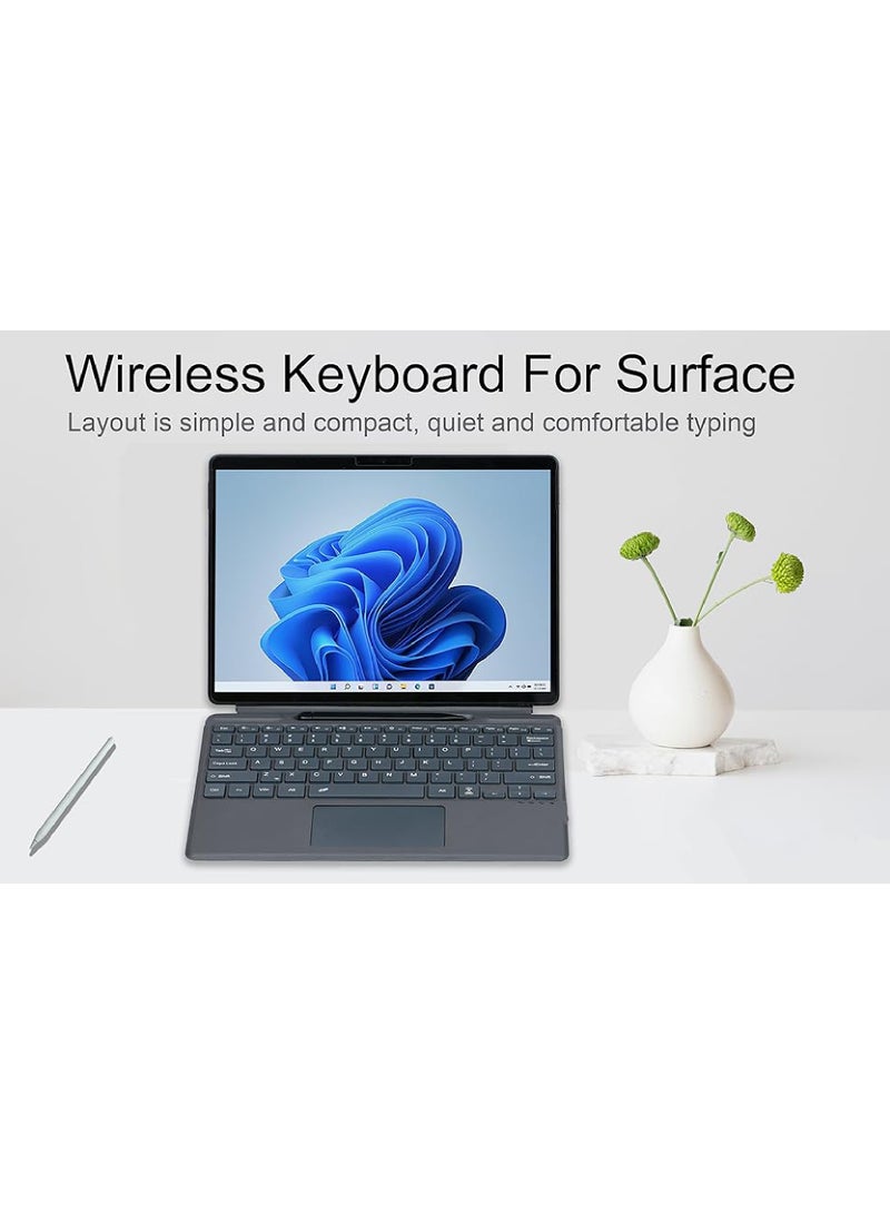 Arabic Wireless Keyboard Type Cover Trackpad For Microsoft Surface Pro 9/Pro 8/Pro X/Pro 10/Pro 11 13 Inch,Bluetooth 5.0 Wireless 7-Color Backlit Surface Pro 11/10/9/8/X with Pencil Holder