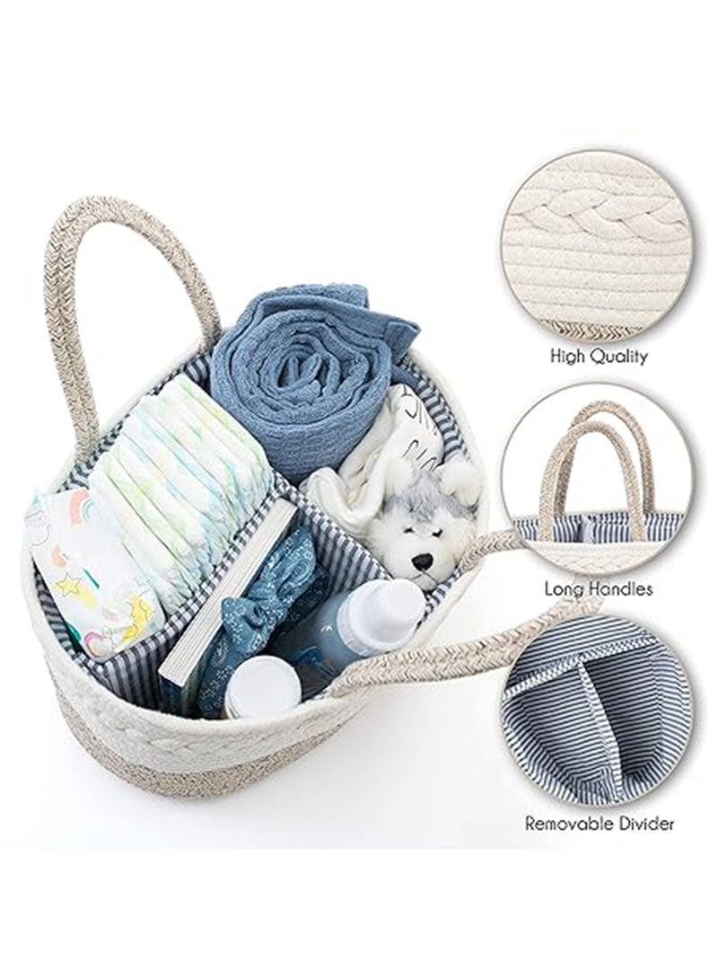 Cotton Rope Diaper Caddy - Ivory