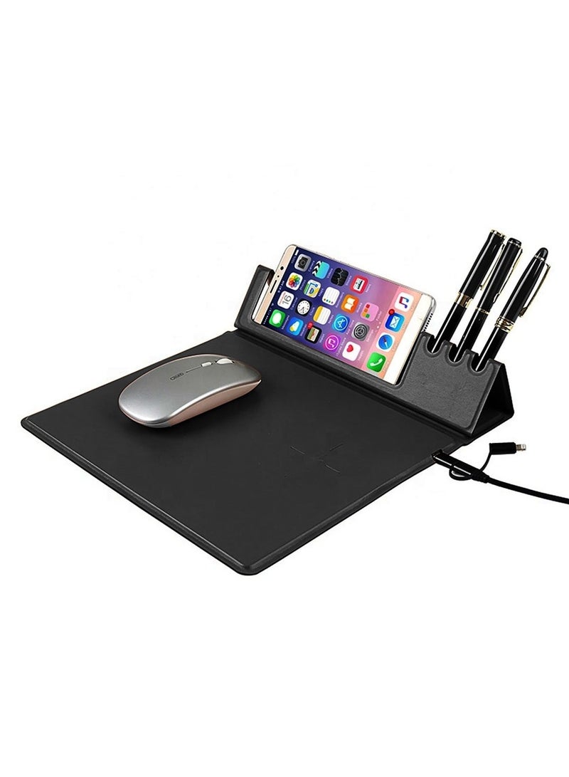 Mobile Phone Wireless Charger Fast Charging Mouse Pad Pen Holder Mousepad