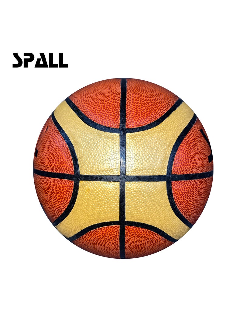 Basketball Indoor/Outdoor Official Regulation Size Streetball Rubber Basketball Deep Channel Construction Made For Unisex Men And Women Youth And Adult For Proffesional Training And Games