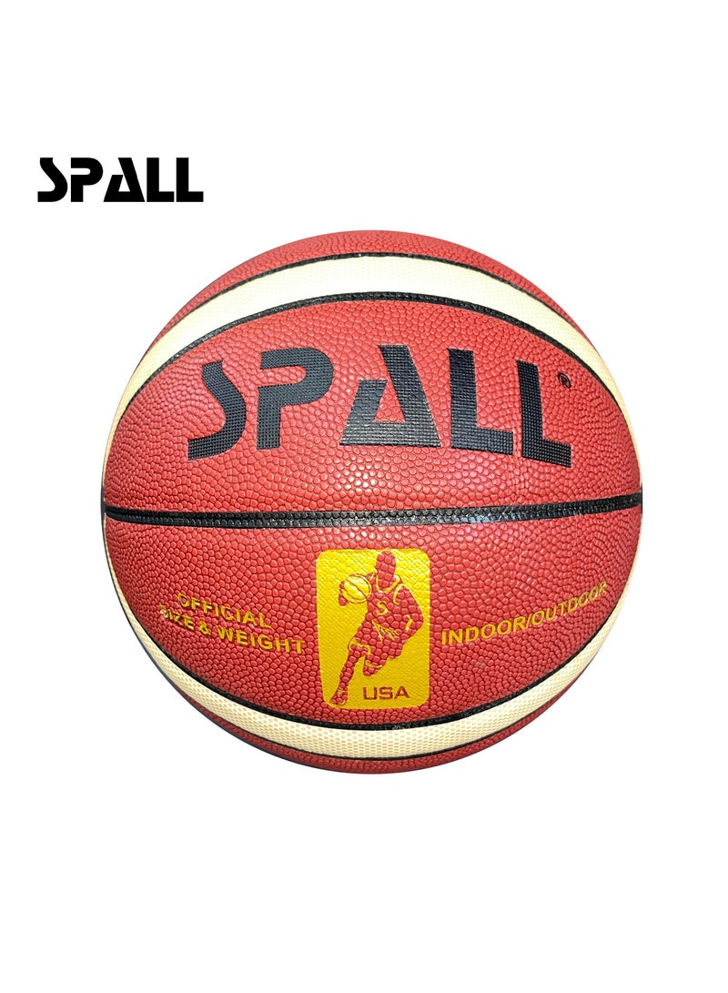 Basketball Indoor/Outdoor Official Regulation Size Streetball Rubber Basketball Deep Channel Construction Made For Unisex Men And Women Youth And Adult For Professional Training And Games