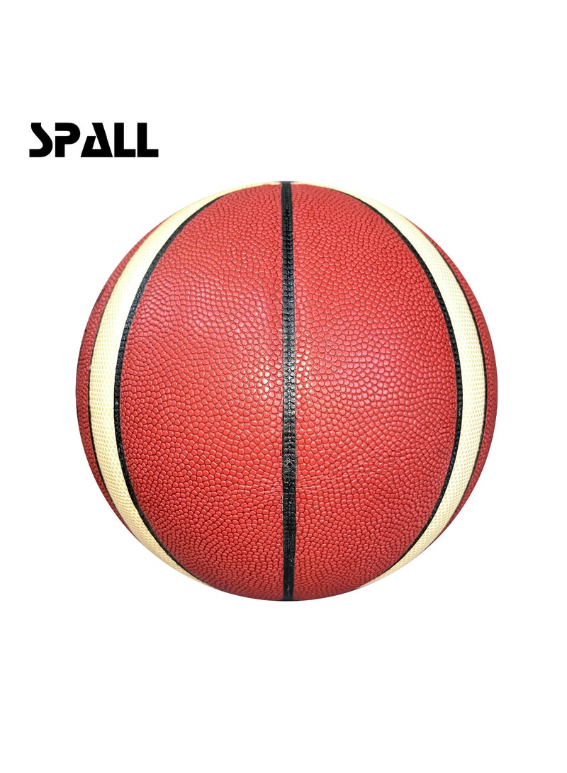 Basketball Indoor/Outdoor Official Regulation Size Streetball Rubber Basketball Deep Channel Construction Made For Unisex Men And Women Youth And Adult For Professional Training And Games