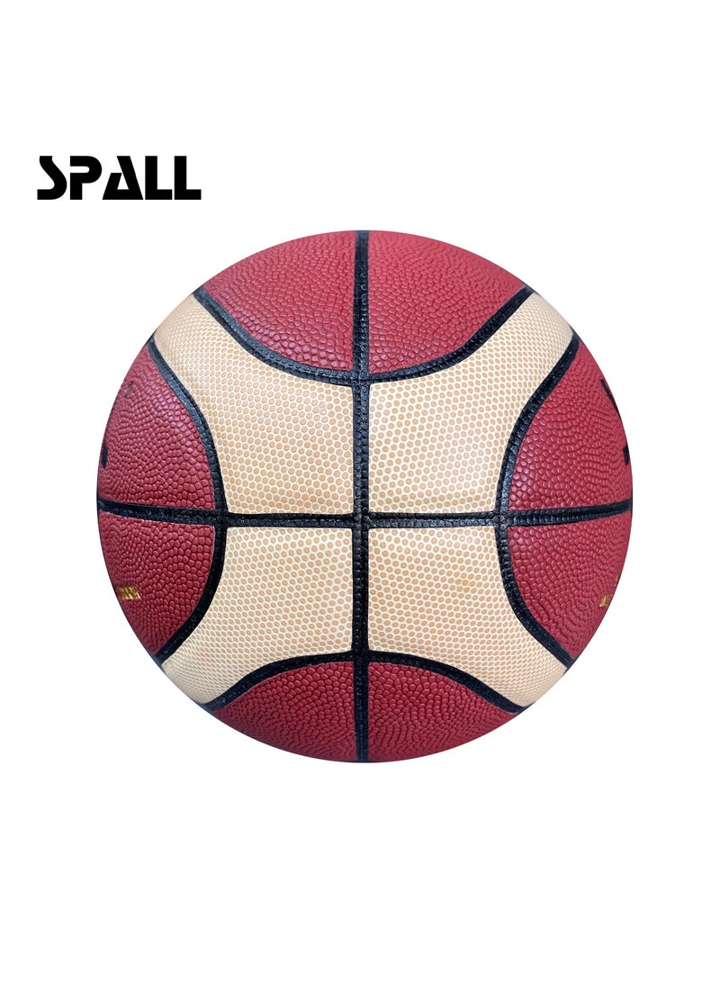 Basketball Indoor/Outdoor Official Regulation Size Streetball Rubber Basketball Deep Channel Construction Made For Unisex Men And Women Youth And Adult For Professional Training And Games