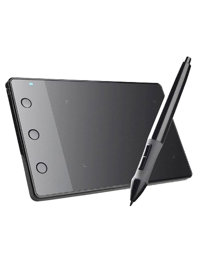 Graphic Drawing Tablet With 4000LPI Rechargeable Pen Black