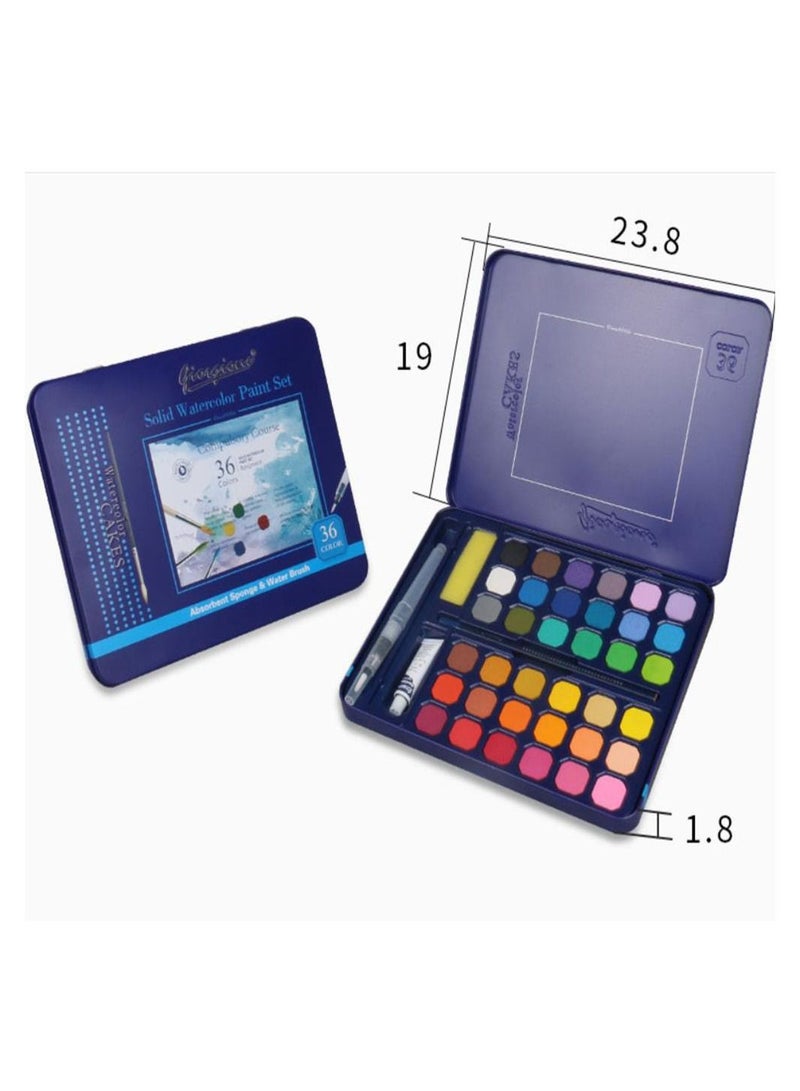 36-Colour Solid Watercolor Paint Set