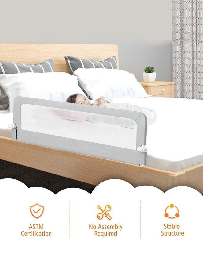 Bed Rails for Toddlers Swing Down Safety Bed Guard for Convertible Crib Folding Toddler Bed Rails Guard for Kids Twin Double Full-Size Queen & King Mattress