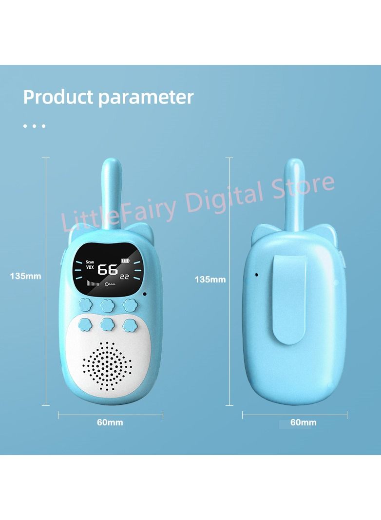 Children Walkie Talkie 1PCS Inchargeable Kids Cell Phone Contactless Intercom Gift Toys for Girls Boys Interphone Range 3KM