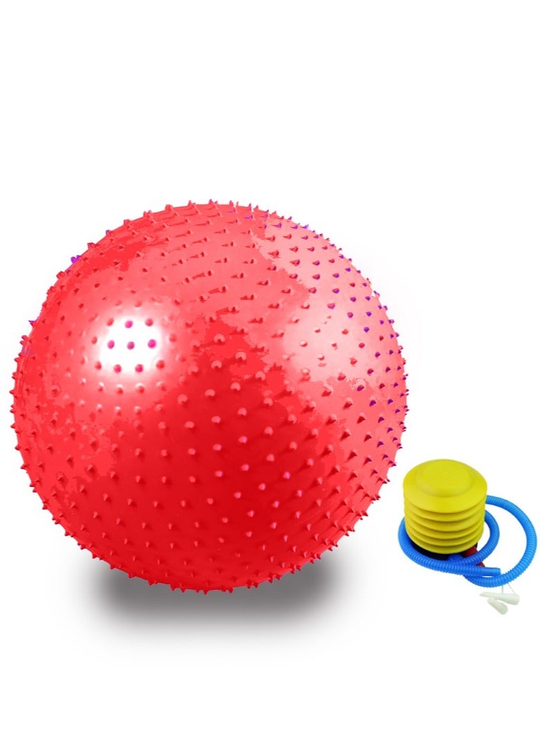 Tactile Sensory Yoga Ball 75cm with Air Pump Thickened Stability Balance Sense for Physical Fitness Exercise