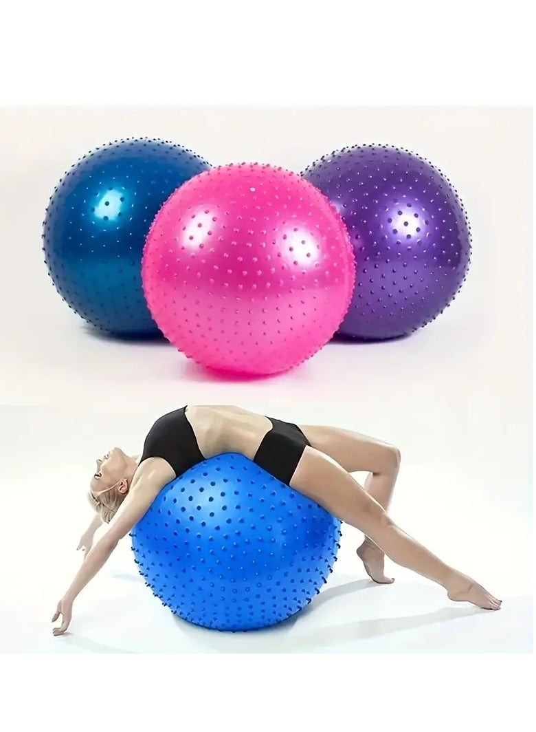 Tactile Sensory Yoga Ball 75cm with Air Pump Thickened Stability Balance Sense for Physical Fitness Exercise