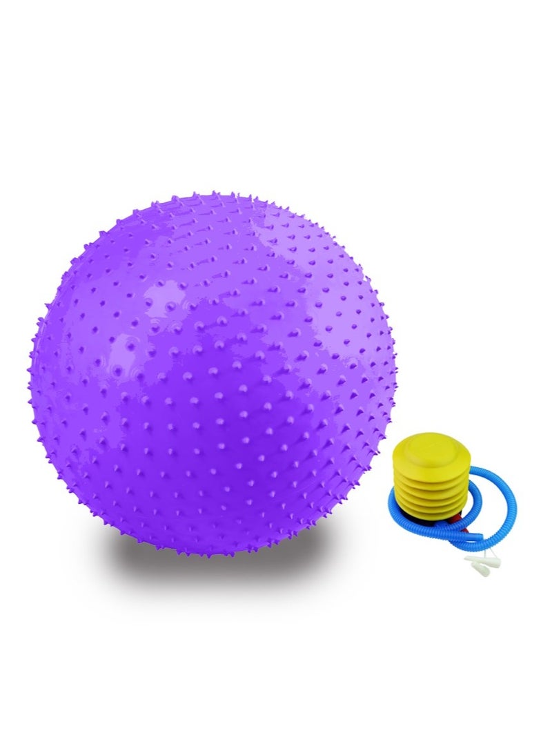 Tactile Sensory Yoga Ball 75cm with Air Pump Thickened Stability Balance Sense for Physical Fitness Exercise