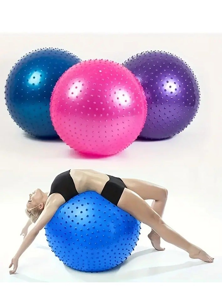 Tactile Sensory Yoga Ball 75cm with Air Pump Thickened Stability Balance Sense for Physical Fitness Exercise