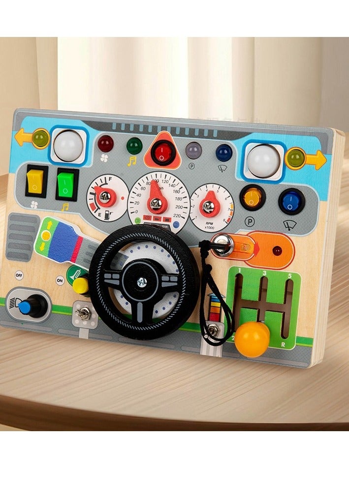 Children's Early Education Simulation Steering Wheel Electronic Switch Light Educational Puzzle Toy