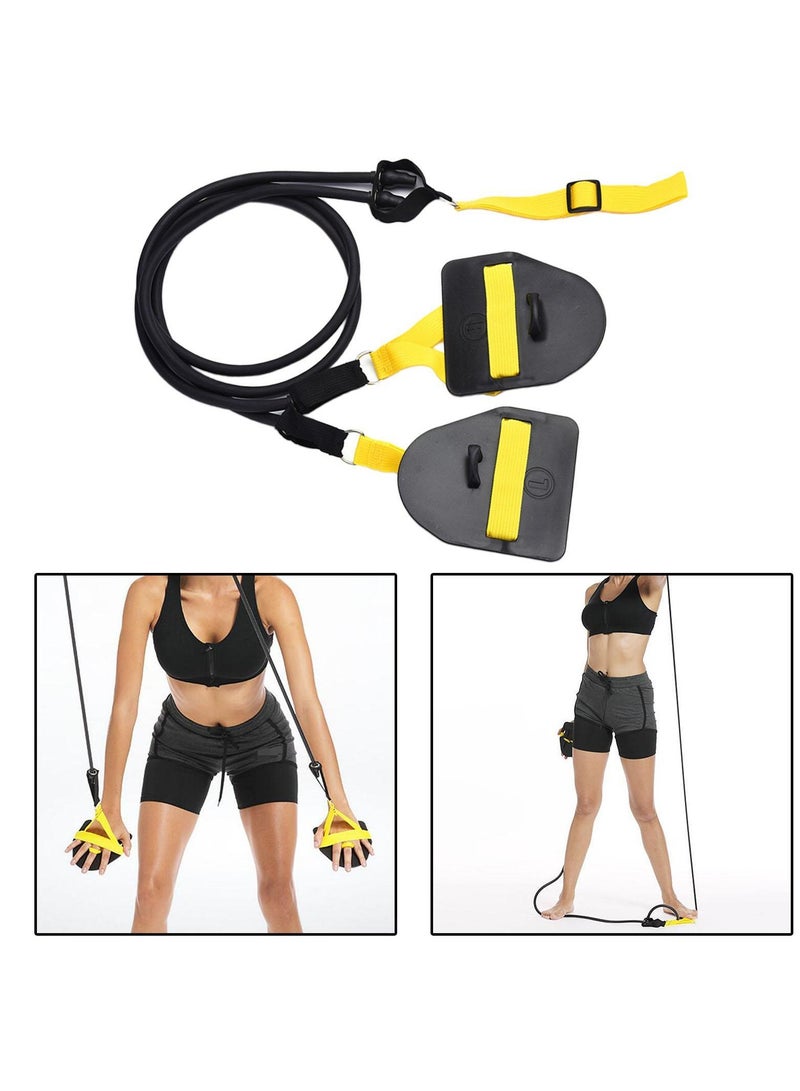 Fitness Resistance Band with Handles, Home Gym Resistance Training, Tension Rope for Abdomen, Waist, Arm, Shoulder for Men & Wome, Perfect Muscle Toner