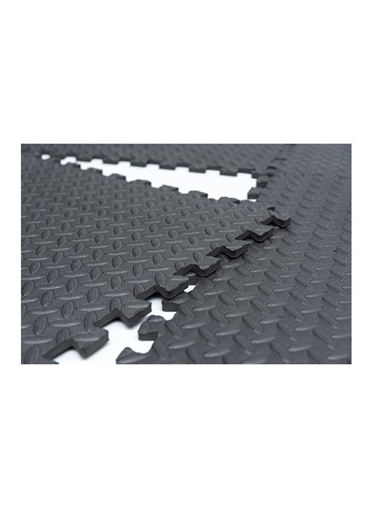 Black Puzzle Mat for Kids Yoga Room Bedroom Living Room Exercise Gym Mat 60x60x1.0cm - 4 tiles