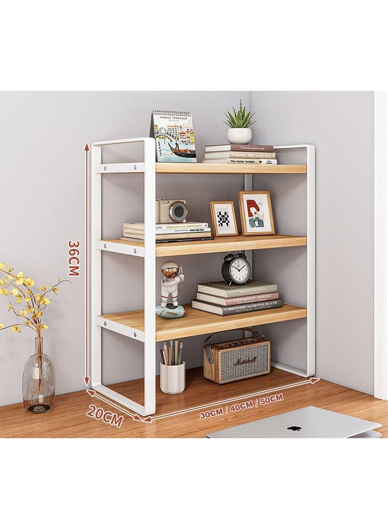 Desktop Organizer & Desk Storage Bookshelf Small Countertop Bookcase Multi-Functional Storage Rack for Home Office