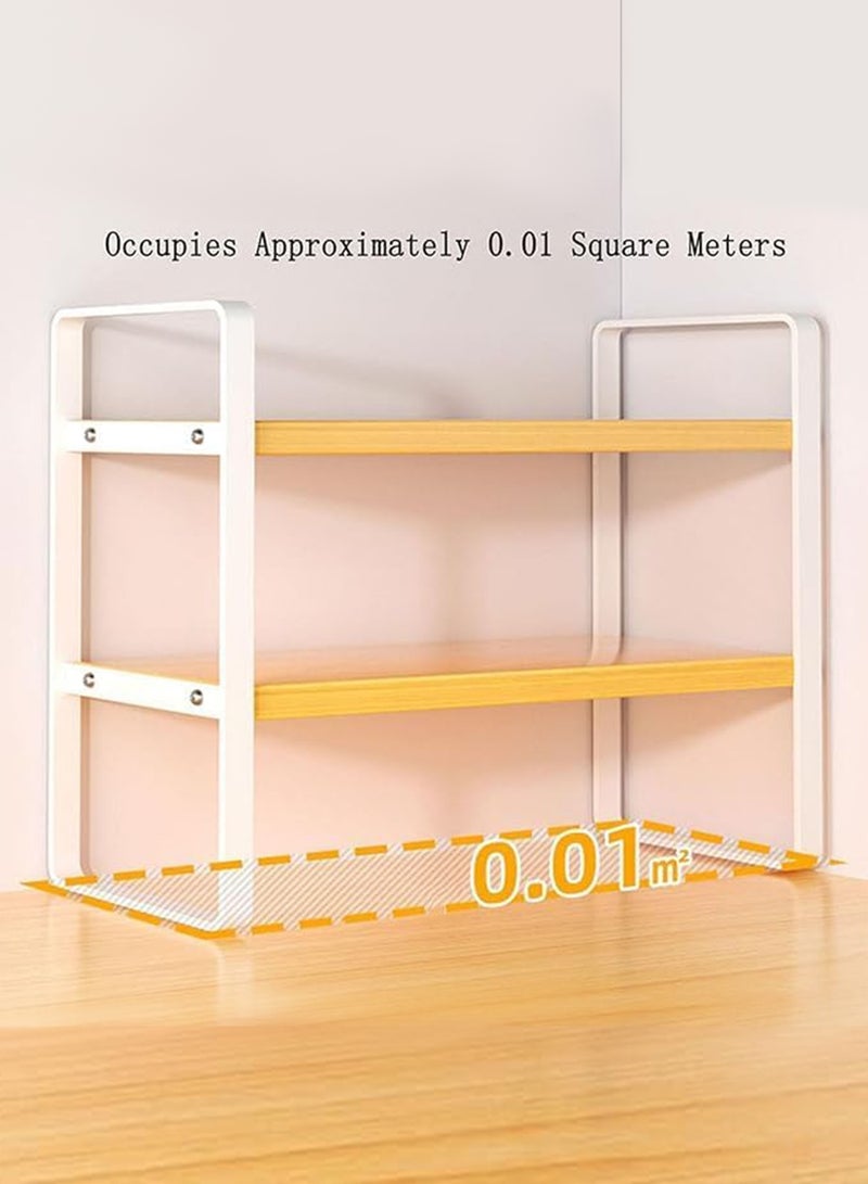 Desktop Organizer & Desk Storage Bookshelf Small Countertop Bookcase Multi-Functional Storage Rack for Home Office