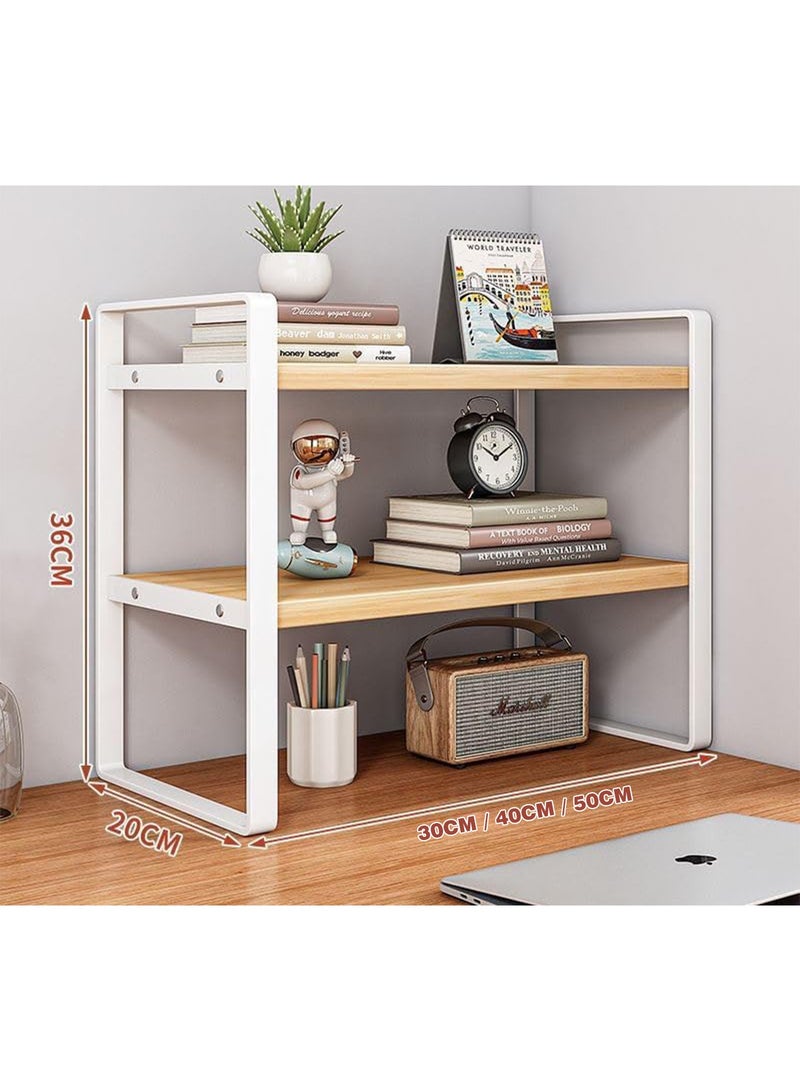 Desktop Organizer & Desk Storage Bookshelf Small Countertop Bookcase Multi-Functional Storage Rack for Home Office