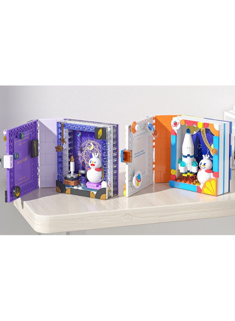 White Snowman Album Model Set Building Blocks Creative Diy Assembly Simulation Building Assembly Toys Children Adult Home Decoration