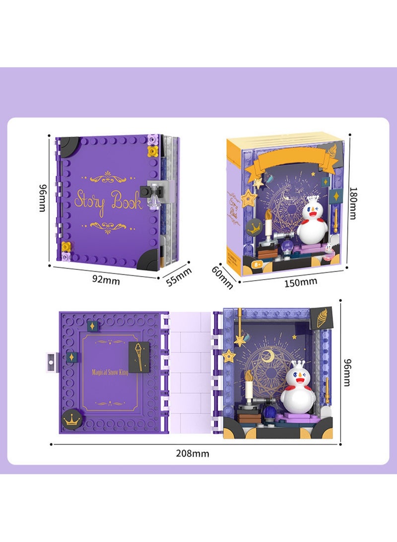 Purple Snowman Album Model Set Building Blocks Creative Diy Assembly Simulation Building Assembly Toys Children Adult Home Furnishings