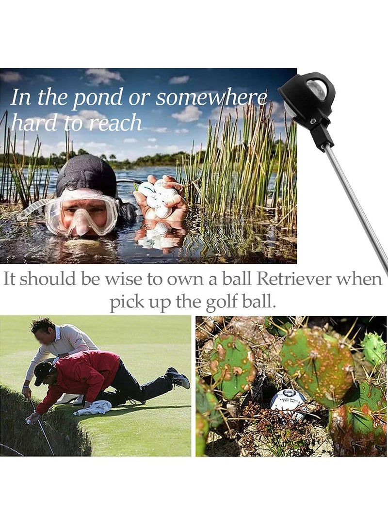 Portable Telescopic Golf Ball Retriever Stainless Steel Shaft Golf Ball Picker Ball Pick Up Scoop Automatic Locking Scoop