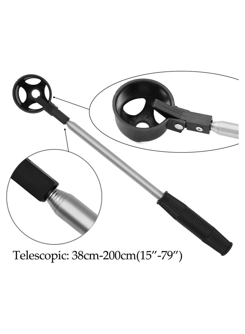 Portable Telescopic Golf Ball Retriever Stainless Steel Shaft Golf Ball Picker Ball Pick Up Scoop Automatic Locking Scoop