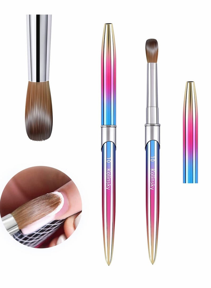 Professional Acrylic Nail Art Brush Set - Handcrafted Colorful Nail Polish Brushes with Caps for Detailed Painting and Carving - Perfect for Makeup Enthusiasts and Nail Technicians.