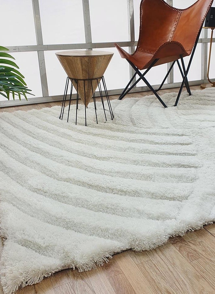 Hand made shaggy rug for bedroom soft rug fur rug for living room area rug white color high pile rug mp3d-01