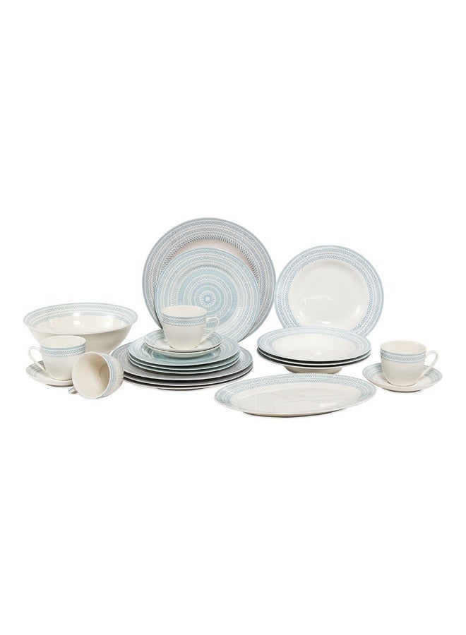 Neo 22 - Pieces Dinner Set White And Blue