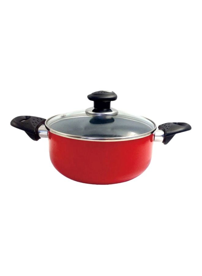 Casserole With Glass Lid Red 32cm