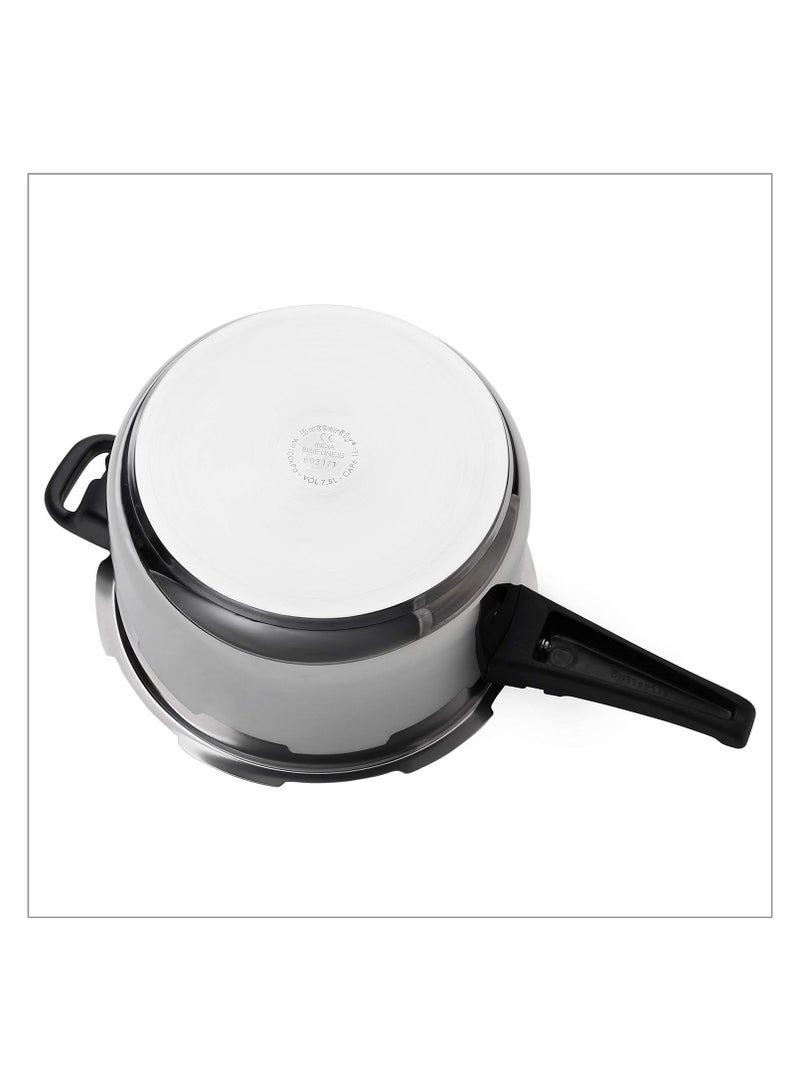 Butterfly Blue Line Stainless Steel Pressure Cooker, Stainless Steel ,7.5-Liter, Medium ,BL-7.5L