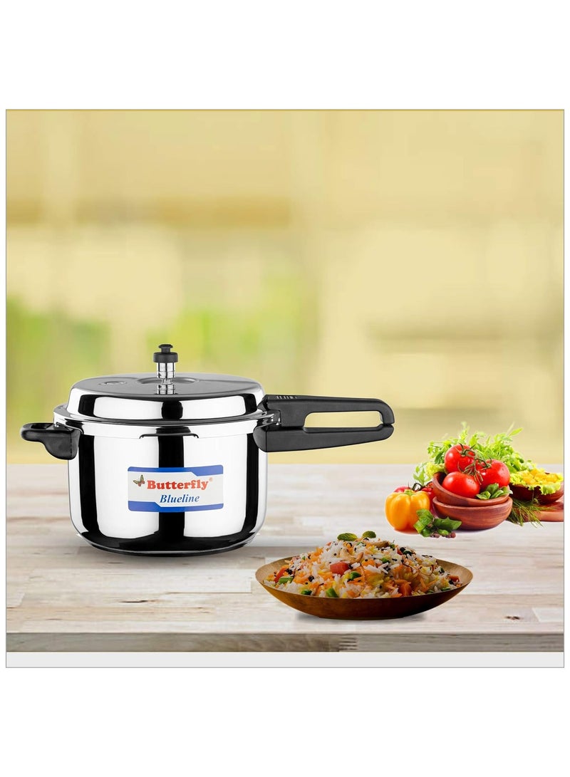 Butterfly Blue Line Stainless Steel Pressure Cooker, Stainless Steel ,7.5-Liter, Medium ,BL-7.5L