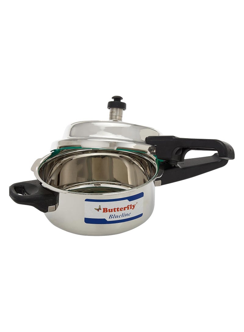 Butterfly Blue Line Stainless Steel Pressure Cooker, Stainless Steel, 2-Liter Medium,BL-2L