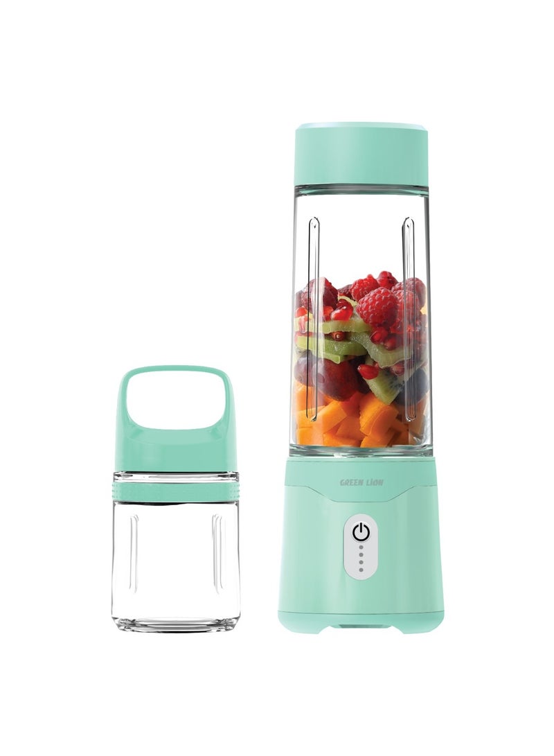 Summer Mate Portable Blender 500ml/350ml Capacity / Self Cleaning / BPA Free / Portable Design / 6-Blades Powerful / Type-C Charging / High Battery Capacity / Strong Power / PCTG Food Grade - Green